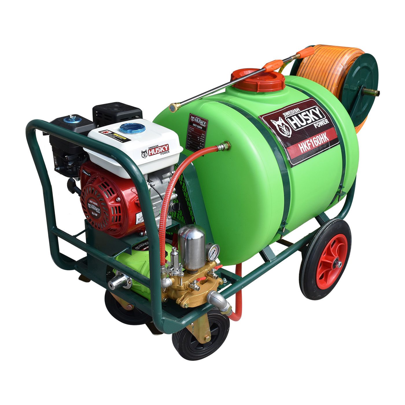 Fumigadora Parihuela De Pistones Tanque De 160 Litros Con Motor Husky 6.5 Hp Y Manguera De 100m Husky HKF160HK
