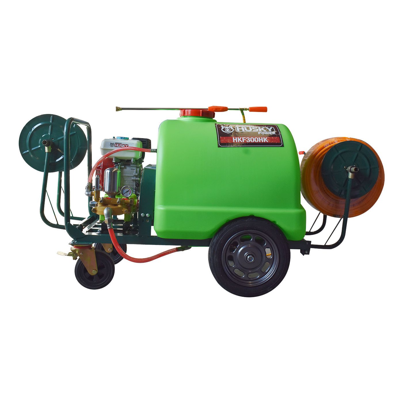 Fumigadora Parihuela De Pistones Tanque De 300 Litros Y Manguera De 100m Con Motor a Gasolina Husky 6.5 Hp Husky HKF300HK