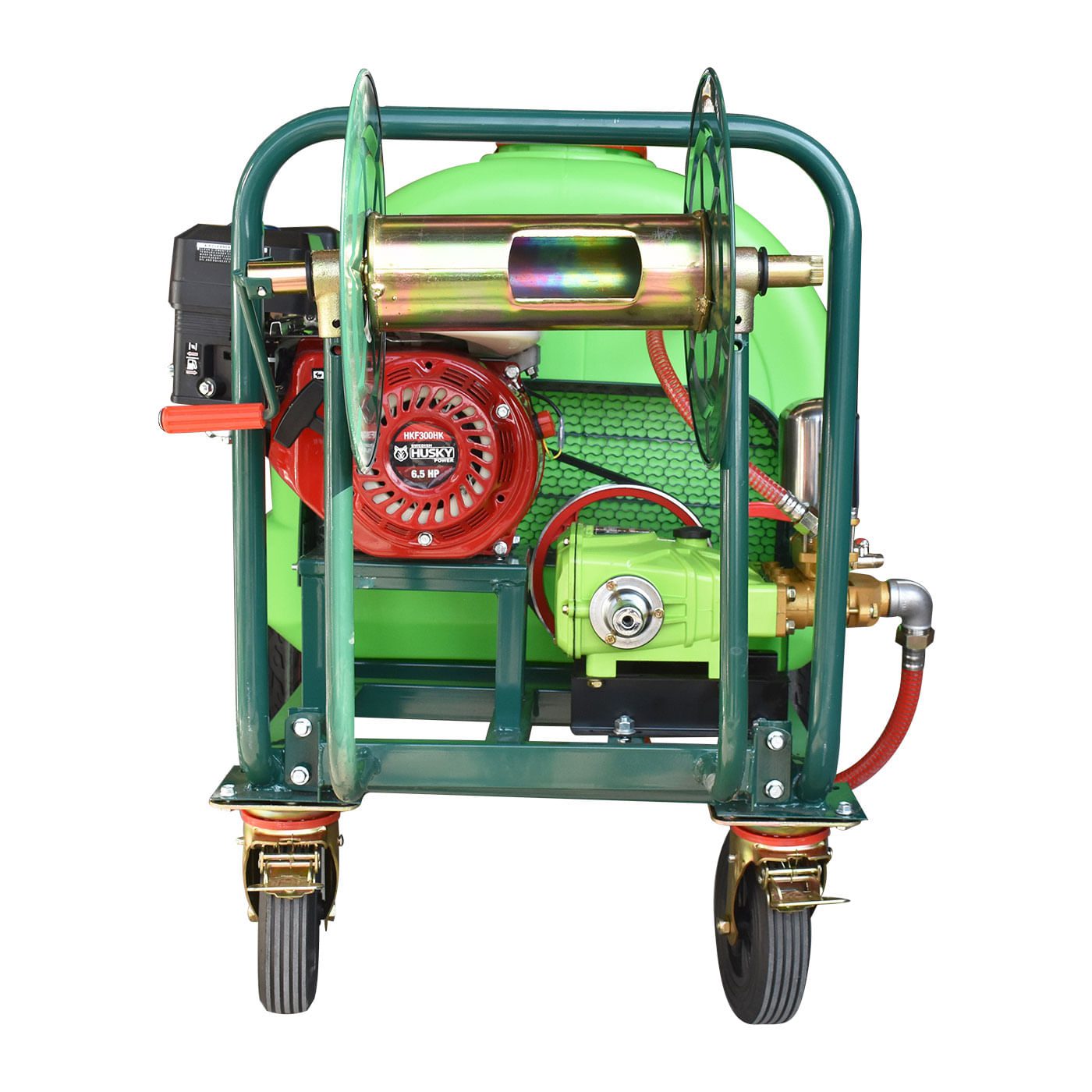 Fumigadora Parihuela De Pistones Tanque De 300 Litros Y Manguera De 100m Con Motor a Gasolina Husky 6.5 Hp Husky HKF300HK