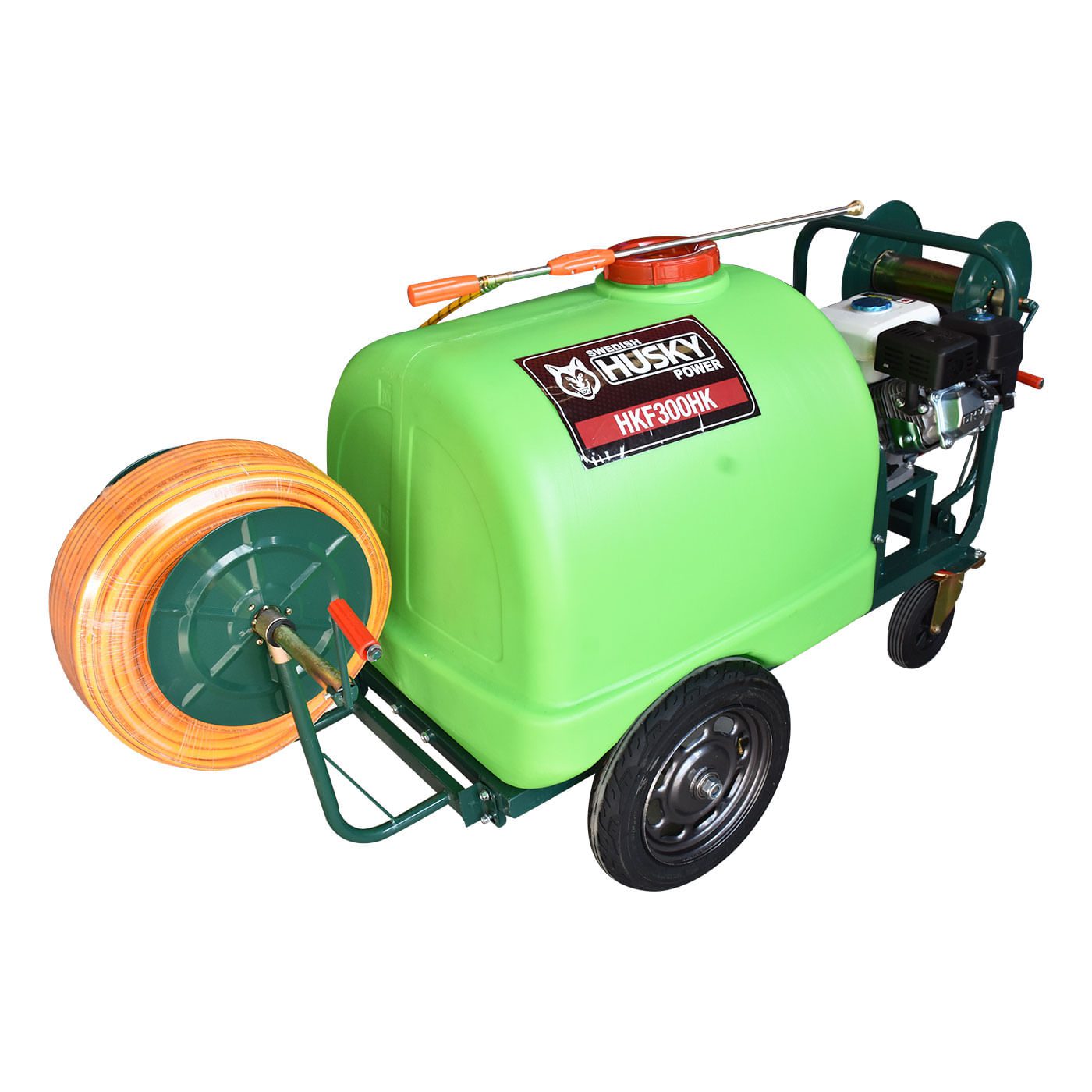 Fumigadora Parihuela De Pistones Tanque De 300 Litros Y Manguera De 100m Con Motor a Gasolina Husky 6.5 Hp Husky HKF300HK