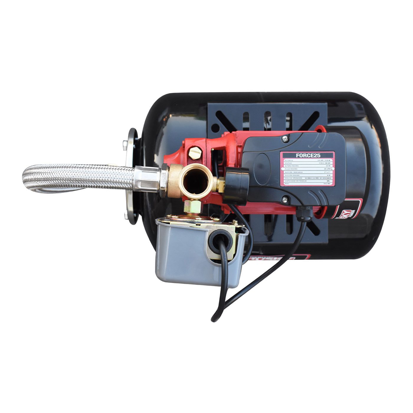 Hidroneumático Presurizador Con Bomba Periférica De 0.5 Hp Con Tanque De 24 Litros Husku Power FORCE25
