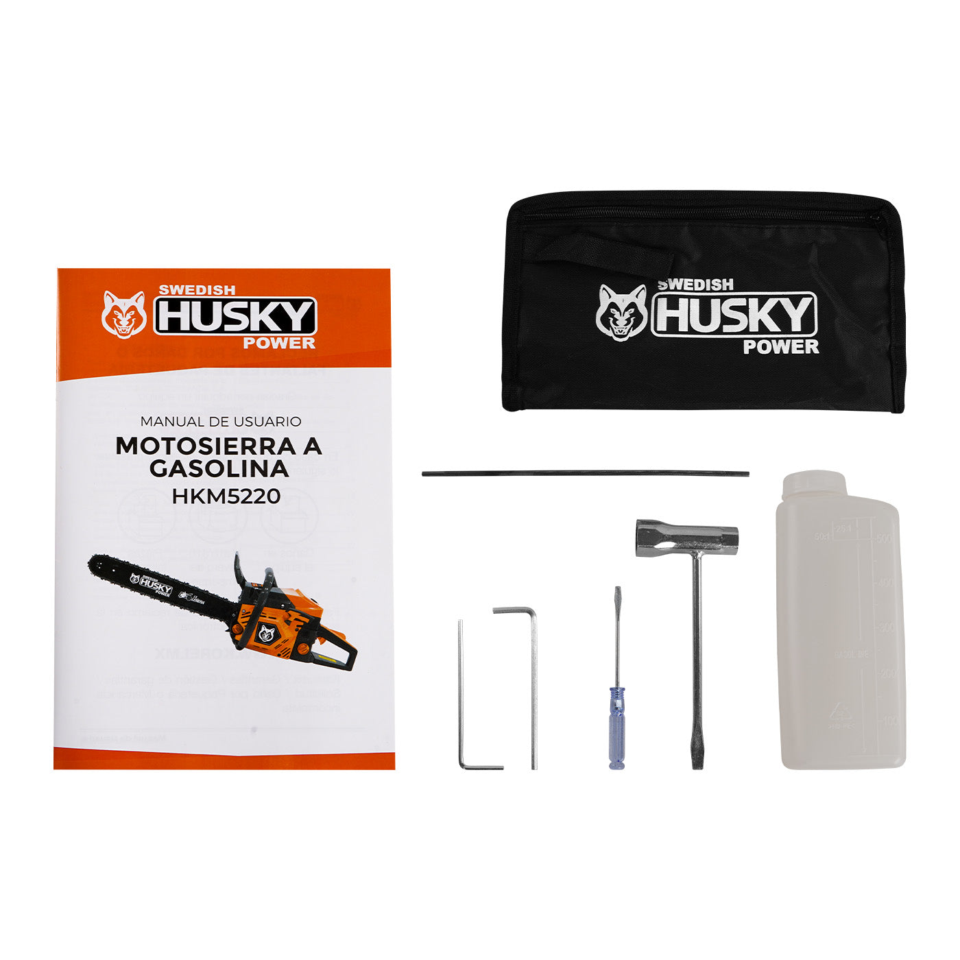 Motosierra De 20" Con Motor A Gasolina De 2 Tiempos 52cc 2.5Hp Husky HKM5220