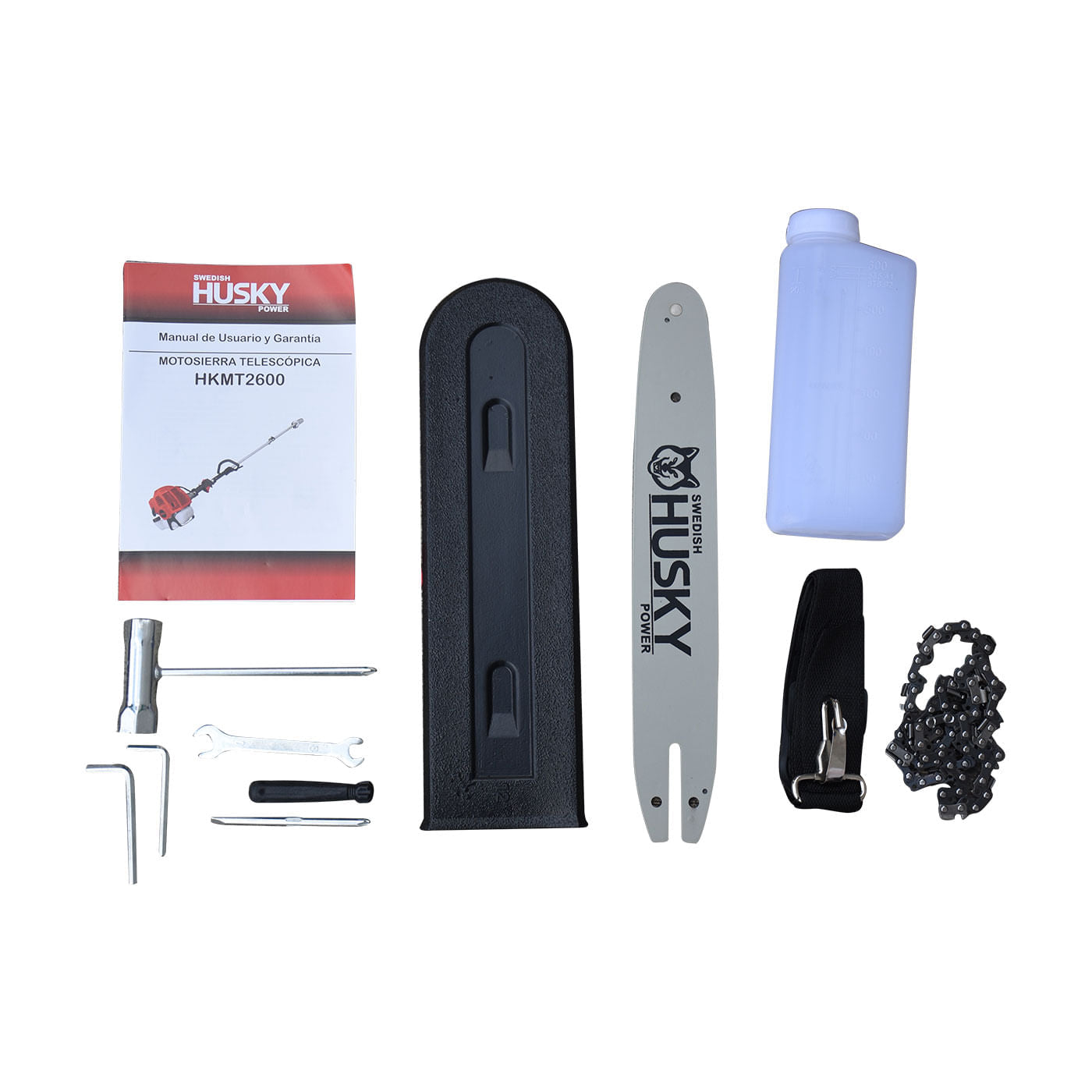 Motosierra Telescópica De 1.65m Y Barra De 12" Con Motor A Gasolina De 2 Tiempos 26cc 1.3Hp Husky HKMT2600