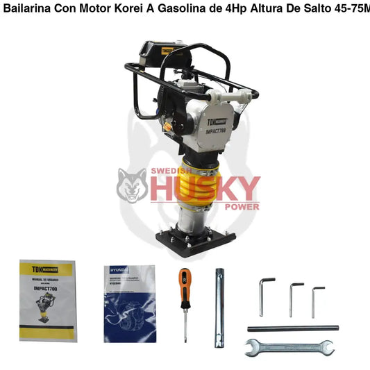 Bailarina Con Motor Korei A Gasolina de 4Hp Altura De Salto 45-75MM 640-680GPM IMPACT700
