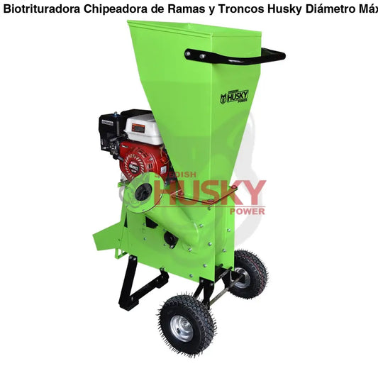 Biotrituradora Chipeadora de Ramas y Troncos Husky Diámetro Máximo de Corte de 4" o 10 Cm con Motor a Gasolina 6.5 HP Husky HKBIO200-HK65