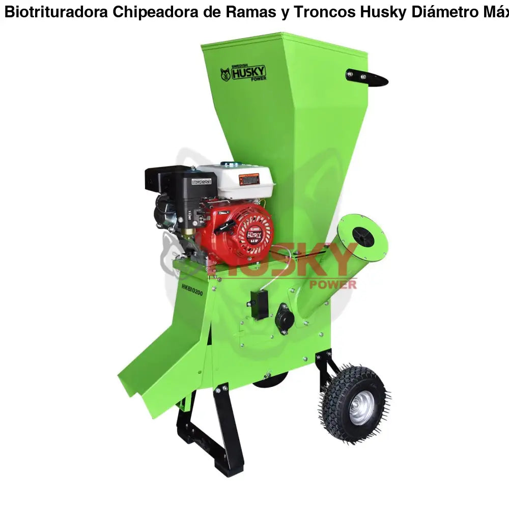 Biotrituradora Chipeadora de Ramas y Troncos Husky Diámetro Máximo de Corte de 4" o 10 Cm con Motor a Gasolina 6.5 HP Husky HKBIO200-HK65