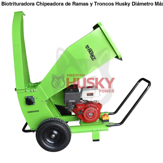 Biotrituradora Chipeadora de Ramas y Troncos Husky Diámetro Máximo de Corte de 4" o 10 cm con Motor a Gasolina 13 hp Husky HKBIO400-HK13