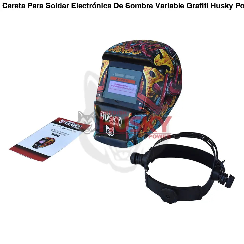 Careta Para Soldar Electrónica De Sombra Variable Grafiti Husky HKC45