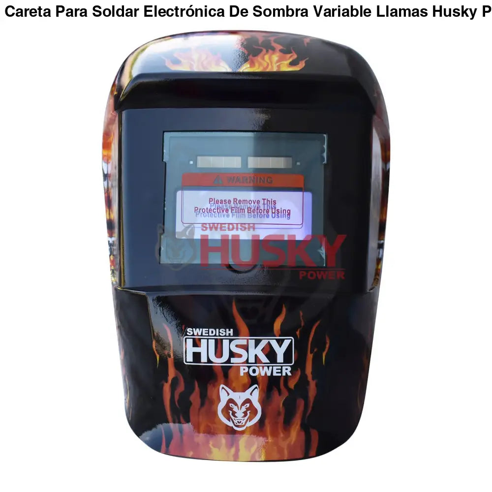 Careta Para Soldar Electrónica De Sombra Variable Llamas Husky HKC35