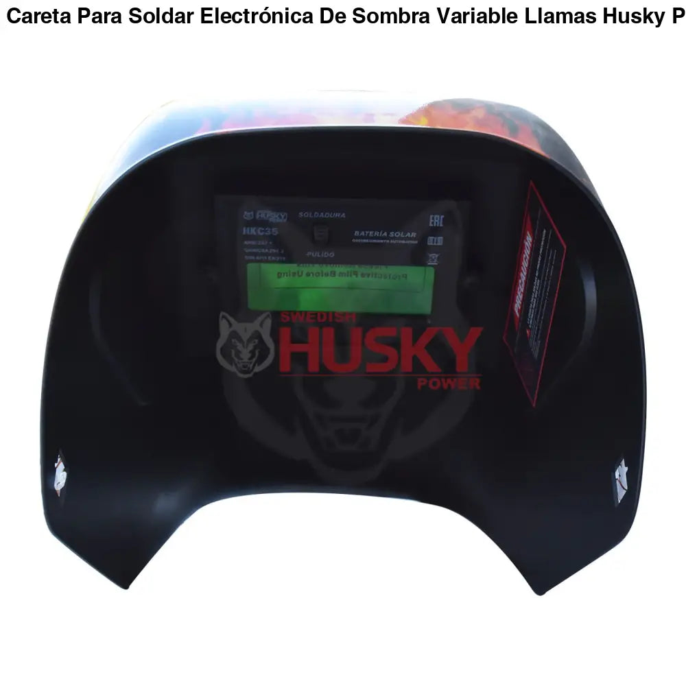 Careta Para Soldar Electrónica De Sombra Variable Llamas Husky HKC35
