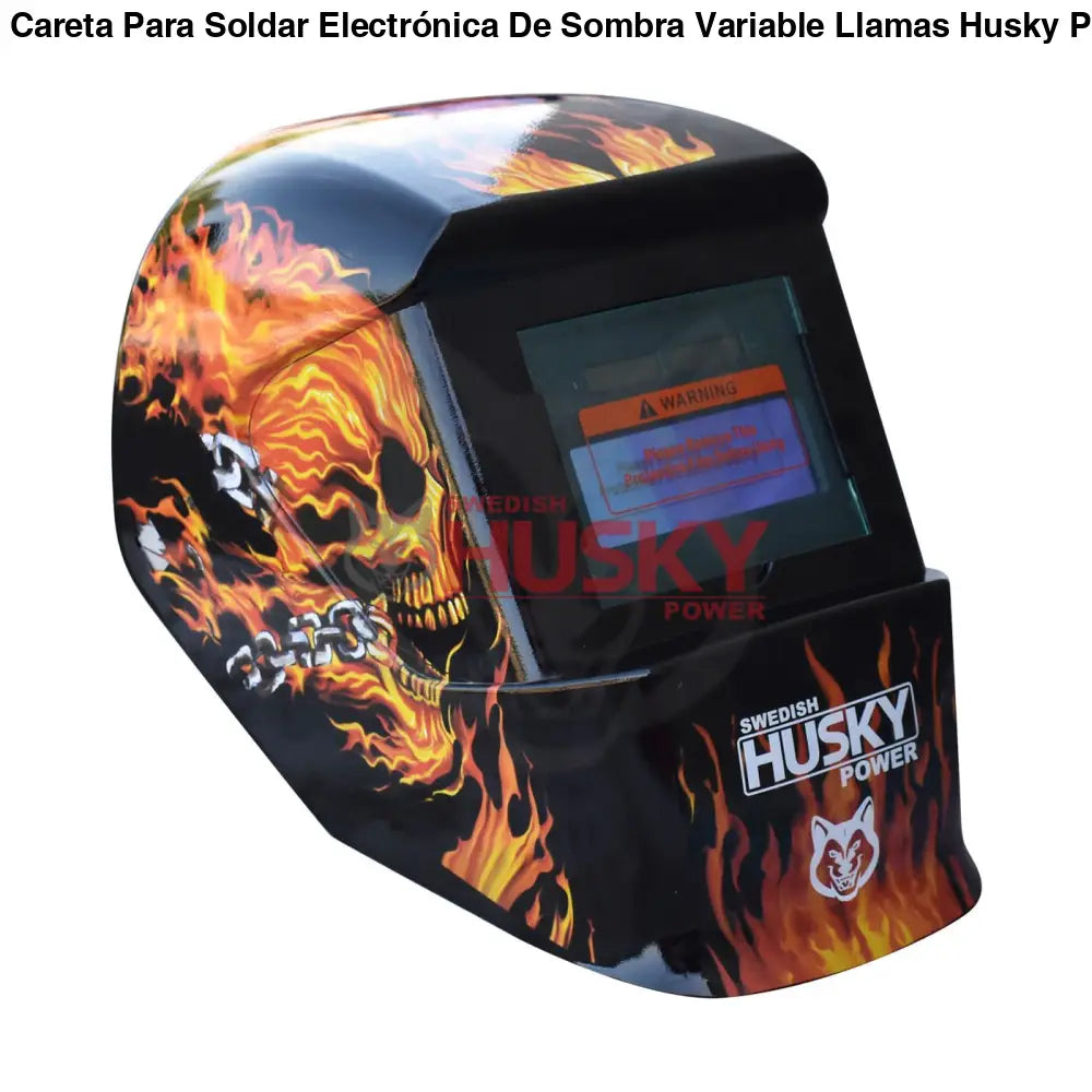 Careta Para Soldar Electrónica De Sombra Variable Llamas Husky HKC35