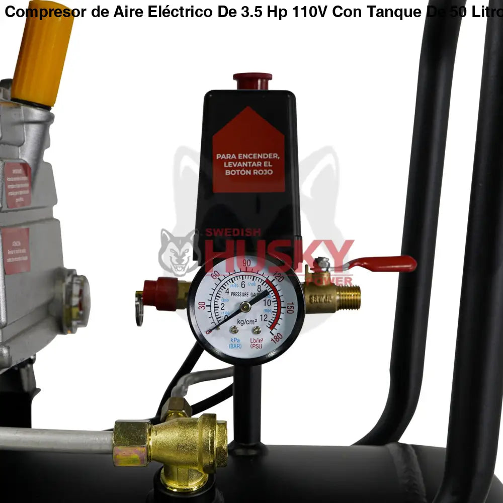 Compresor de Aire Eléctrico De 3.5 Hp 110V Con Tanque De 50 Litros Y 115 Psi Husky HKC50L