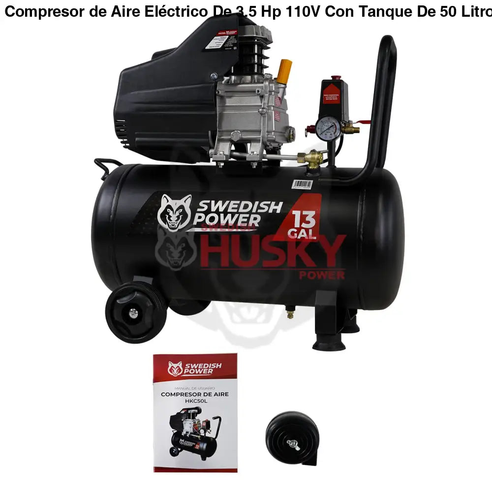 Compresor de Aire Eléctrico De 3.5 Hp 110V Con Tanque De 50 Litros Y 115 Psi Husky HKC50L