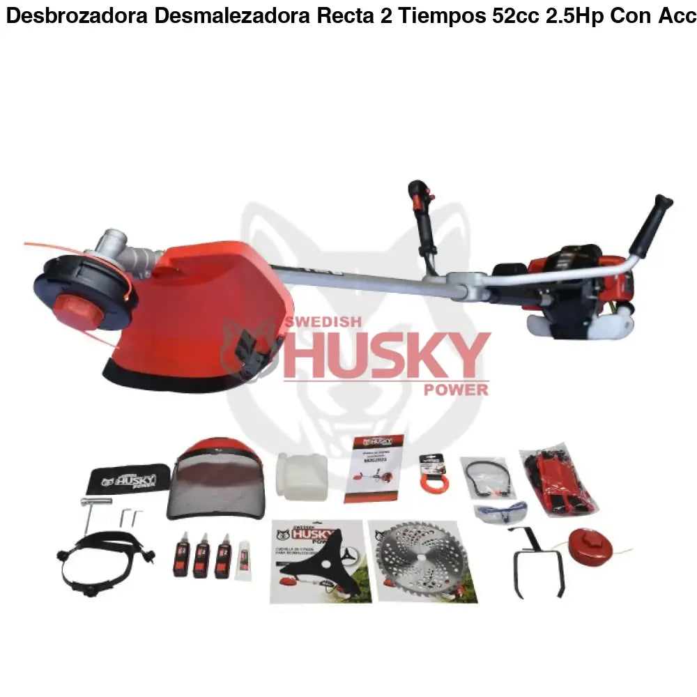 Desbrozadora Desmalezadora Recta 2 Tiempos 52cc 2.5Hp Con Accesorios (Empaque 2 Cajas) Husky HKD52MAS