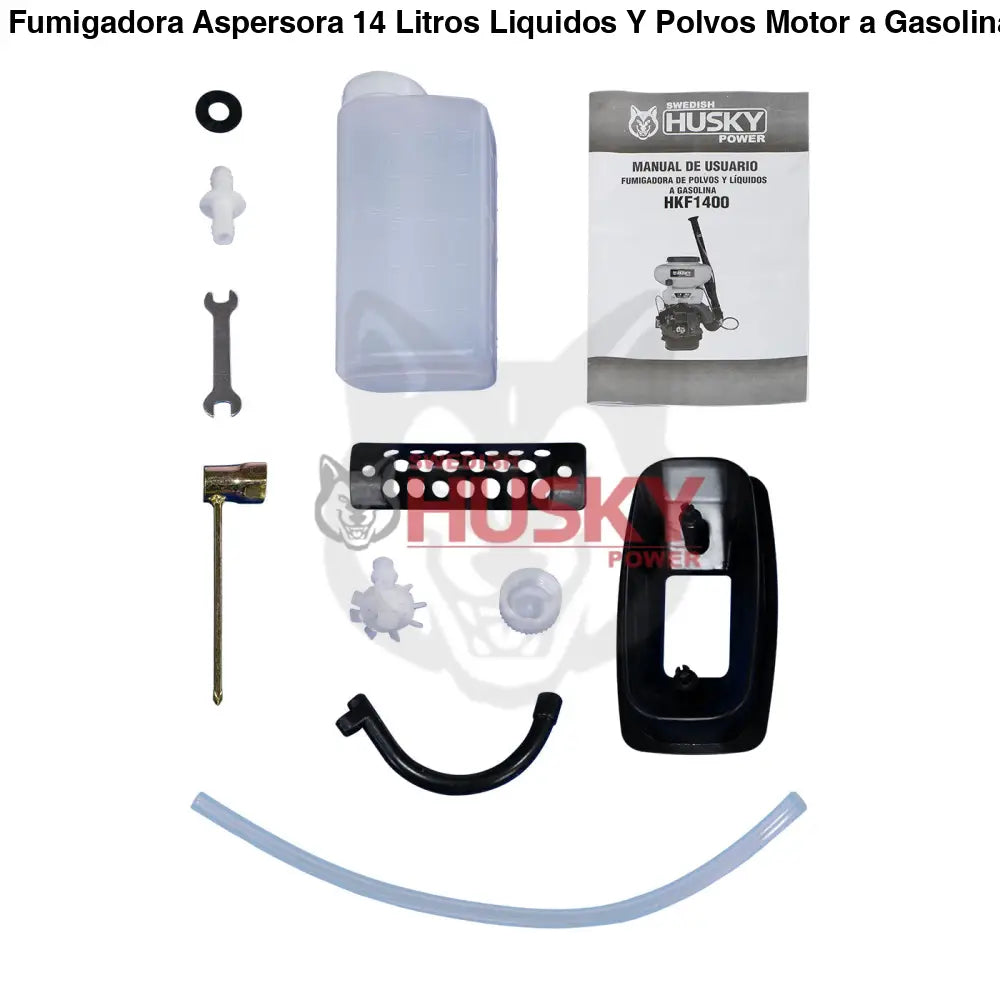 Fumigadora Aspersora 14 Litros Liquidos Y Polvos Motor a Gasolina 2.5 Hp De 2 Tiempos 41.5 CC Husky HKF1400