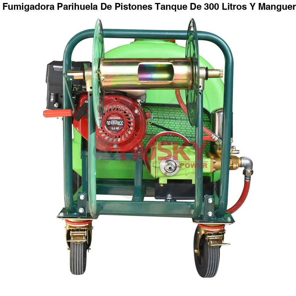Fumigadora Parihuela De Pistones Tanque De 300 Litros Y Manguera De 100m Con Motor a Gasolina Husky 6.5 Hp Husky HKF300HK