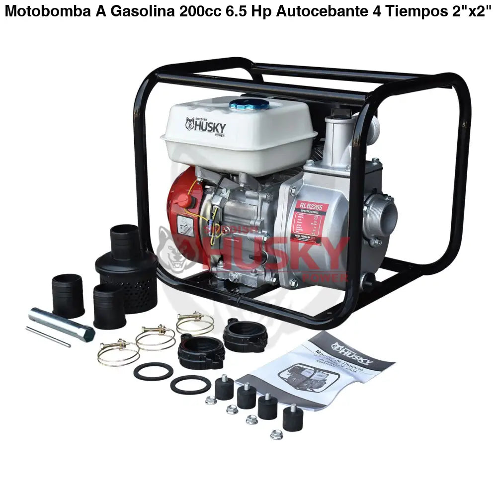 Motobomba A Gasolina 200cc 6.5 Hp Autocebante 4 Tiempos 2"x2" Husky RLB2265