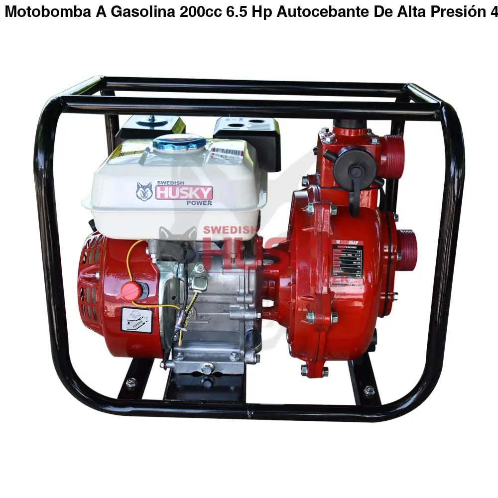 Motobomba A Gasolina 200cc 6.5 Hp Autocebante De Alta Presión 4 Tiempos 2"x2" Husky RLB2265APM