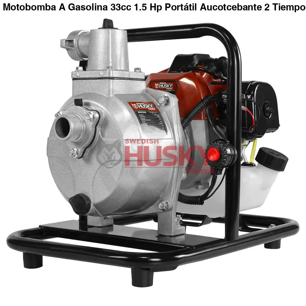 Motobomba A Gasolina 33cc 1.5 Hp Portátil Aucotcebante 2 Tiempos 1"x1" Husky HKW3325