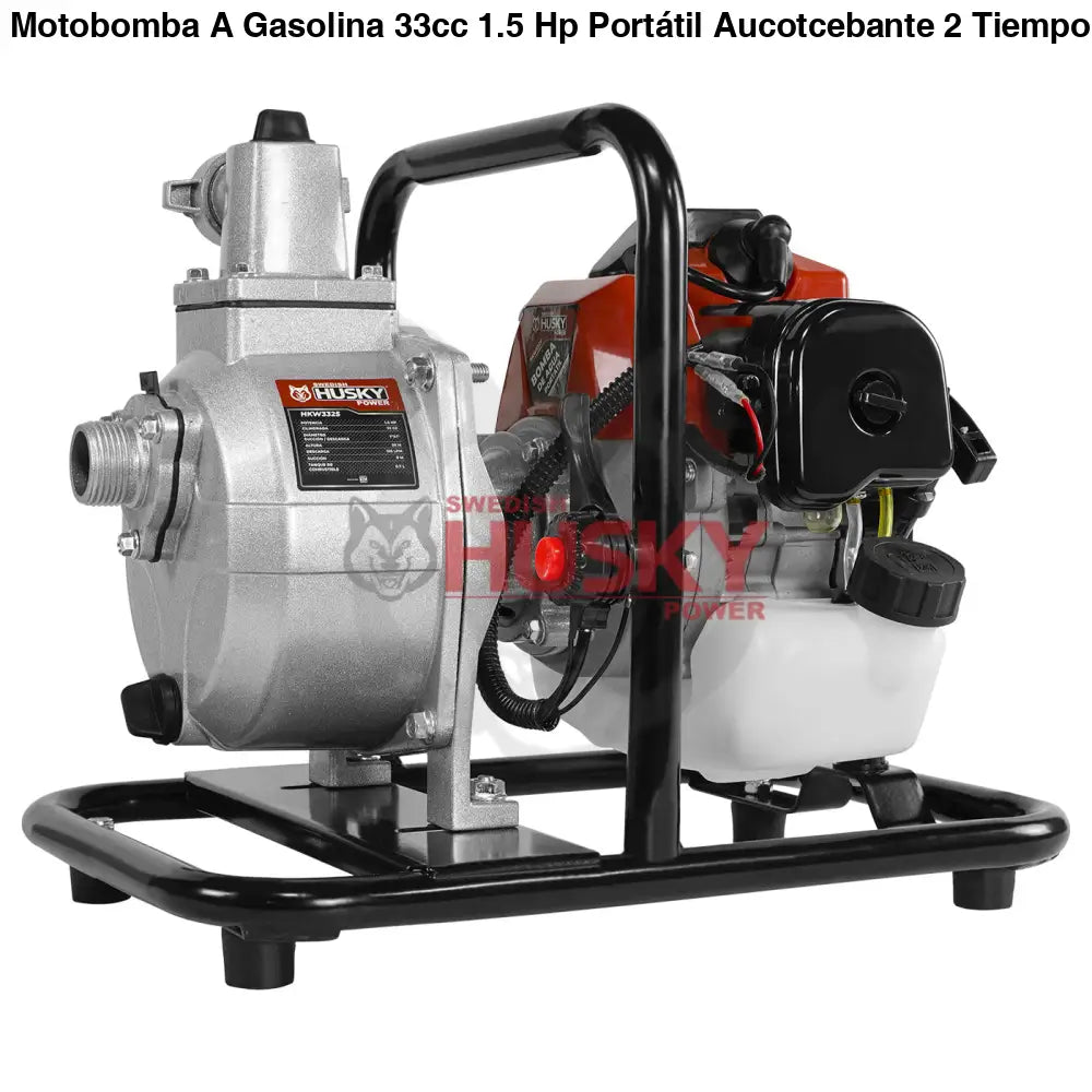 Motobomba A Gasolina 33cc 1.5 Hp Portátil Aucotcebante 2 Tiempos 1"x1" Husky HKW3325