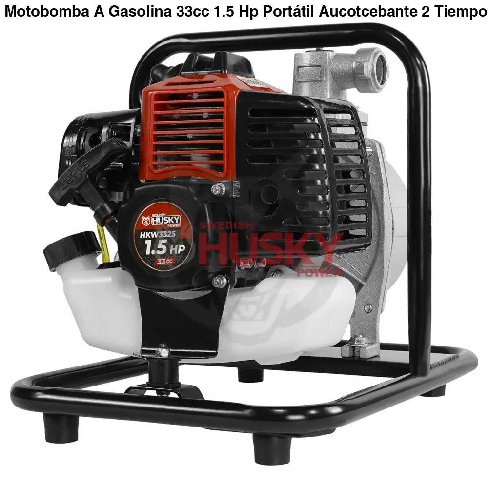 Motobomba A Gasolina 33cc 1.5 Hp Portátil Aucotcebante 2 Tiempos 1"x1" Husky HKW3325