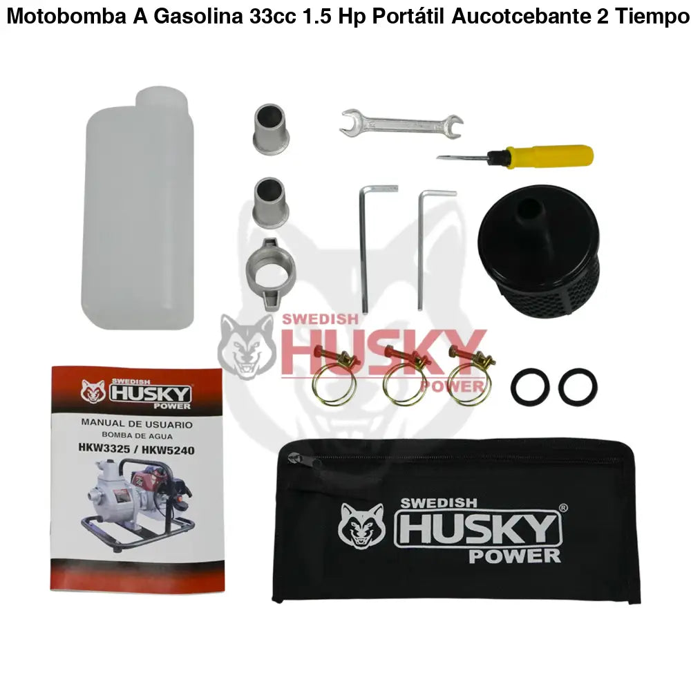 Motobomba A Gasolina 33cc 1.5 Hp Portátil Aucotcebante 2 Tiempos 1"x1" Husky HKW3325