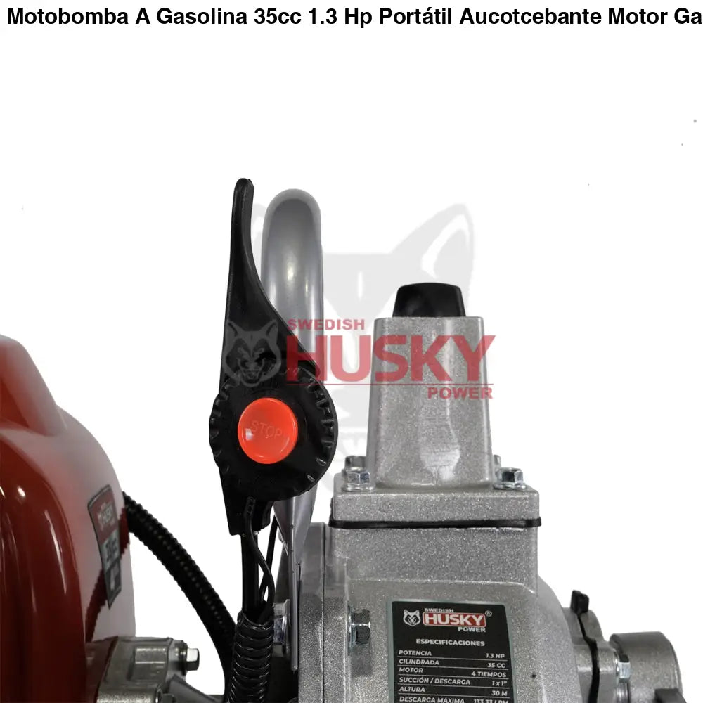 Motobomba A Gasolina 35cc 1.3 Hp Portátil Aucotcebante Motor Gasolina 4 Tiempos 1’’x1’’ Husky RLB1004T - MOTOBOMBA