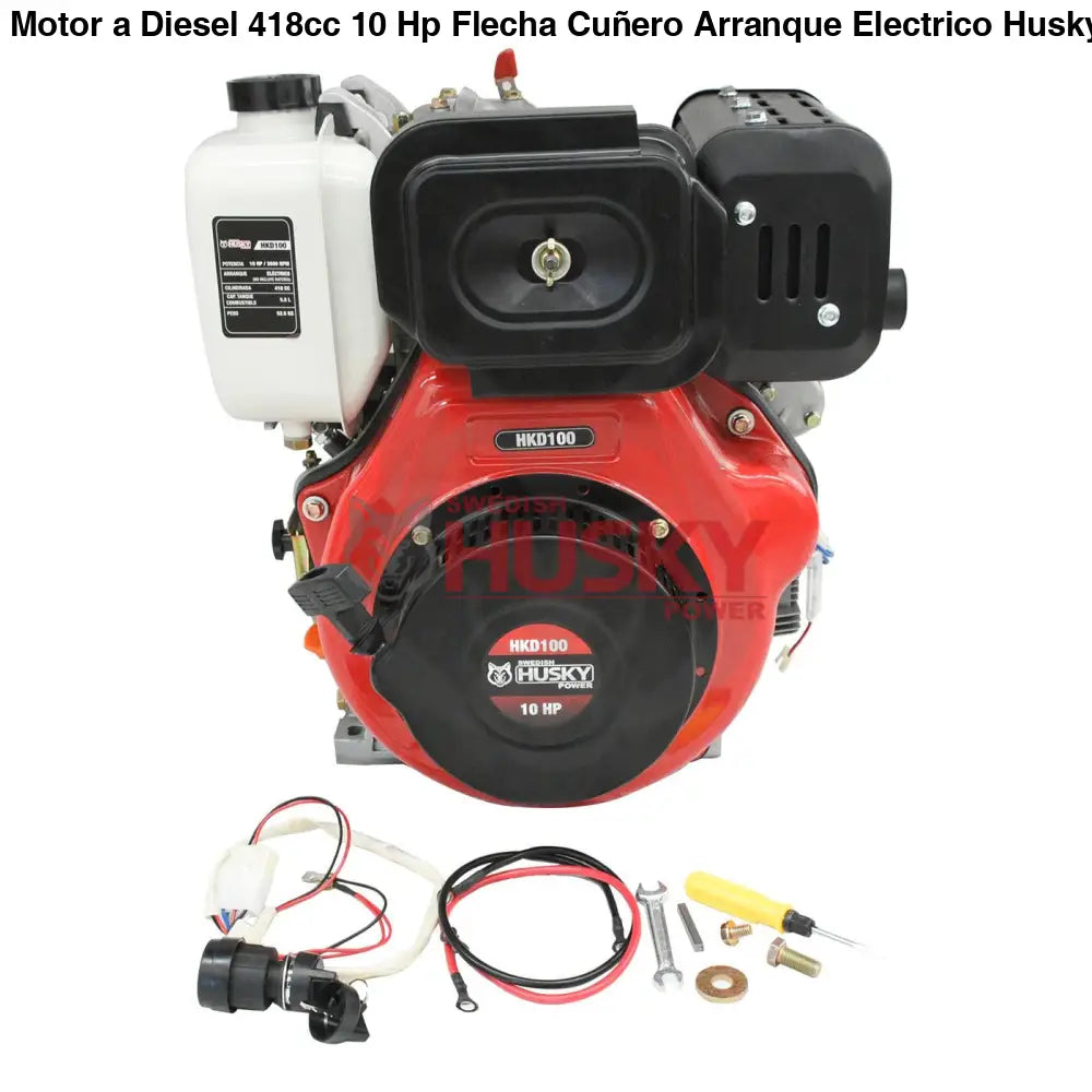 Motor a Diesel 418cc 10 Hp Flecha Cuñero Arranque Electrico Husky HKD100