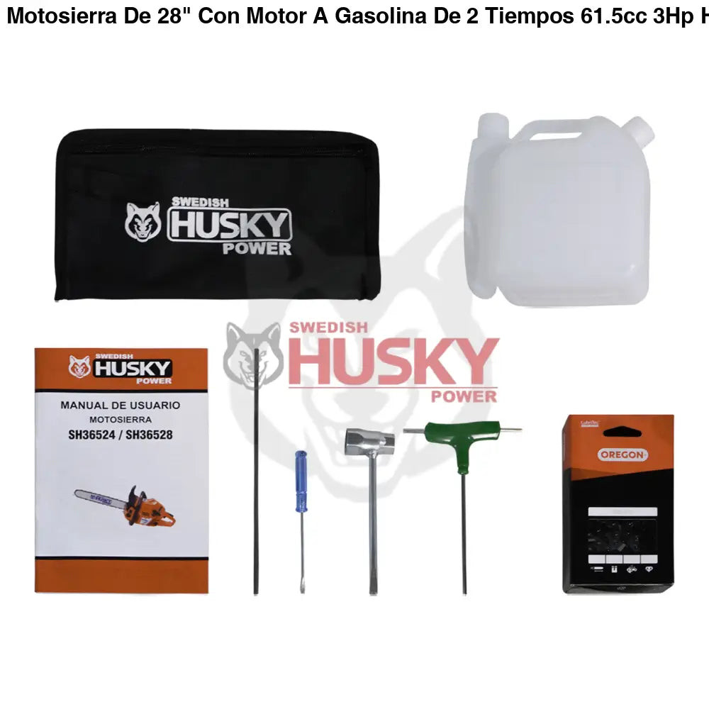 Motosierra De 28" Con Motor A Gasolina De 2 Tiempos 61.5cc 3Hp Husky SH36528