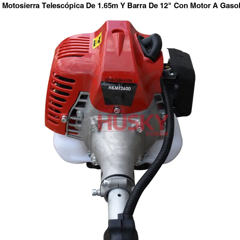 Motosierra Telescópica De 1.65m Y Barra De 12" Con Motor A Gasolina De 2 Tiempos 26cc 1.3Hp Husky HKMT2600