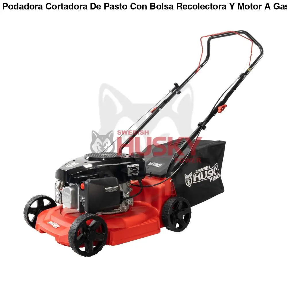 Podadora Cortadora De Pasto Con Bolsa Recolectora Y Motor A Gasolina 3 Hp 127cc HUSKY POWER -BLITZ127