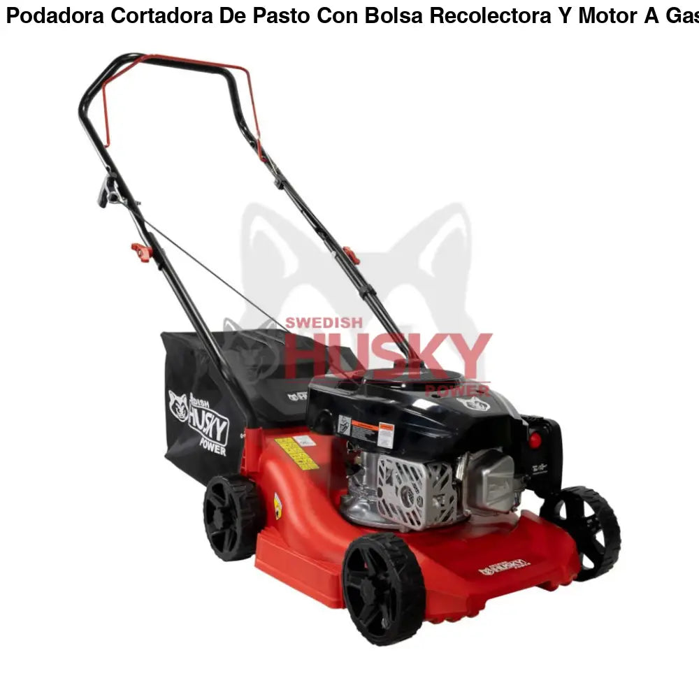 Podadora Cortadora De Pasto Con Bolsa Recolectora Y Motor A Gasolina 3 Hp 127cc HUSKY POWER -BLITZ127