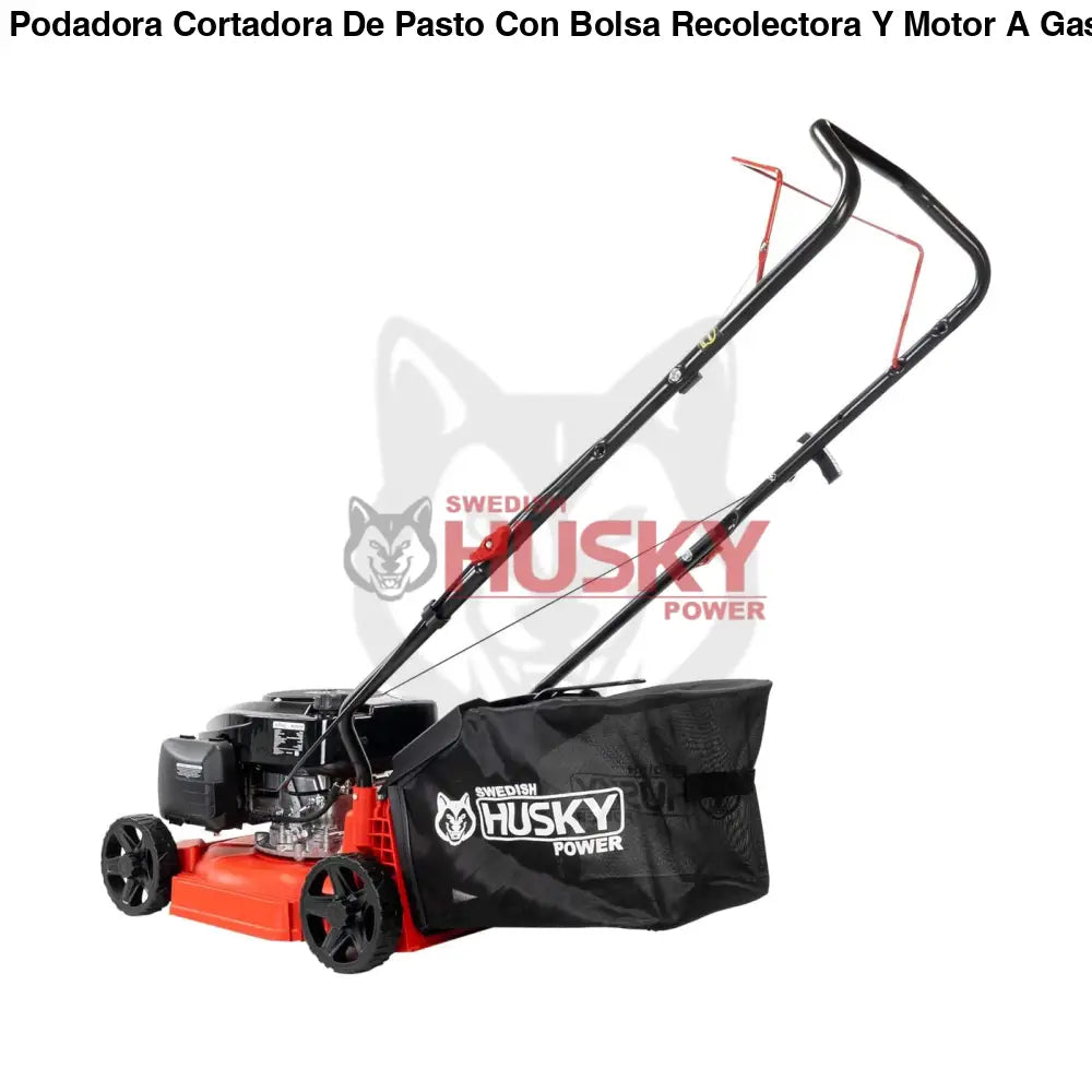 Podadora Cortadora De Pasto Con Bolsa Recolectora Y Motor A Gasolina 3 Hp 127cc HUSKY POWER -BLITZ127