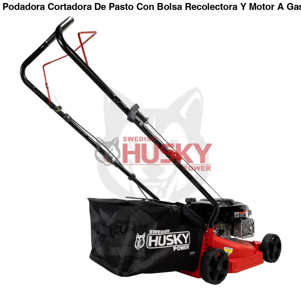 Podadora Cortadora De Pasto Con Bolsa Recolectora Y Motor A Gasolina 3 Hp 127cc HUSKY POWER -BLITZ127
