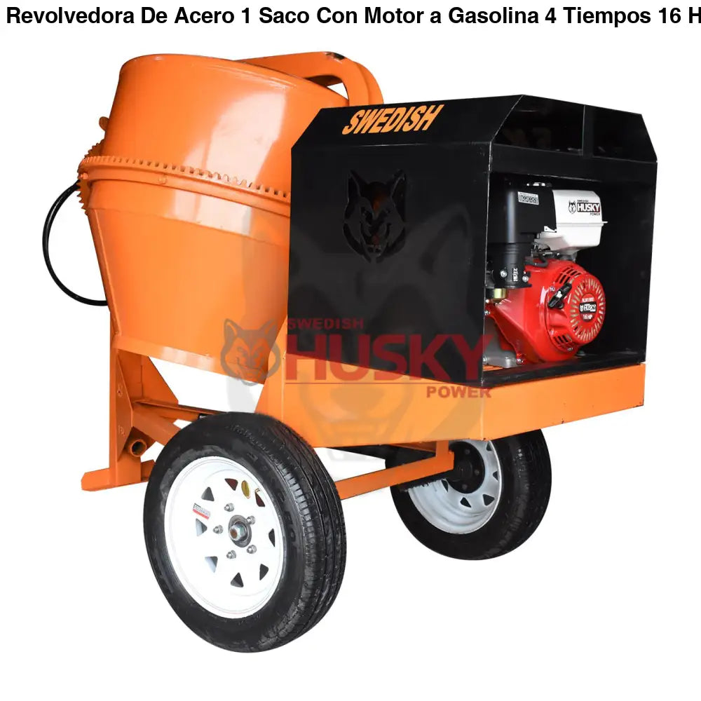 Revolvedora De Acero 1 Saco Con Motor a Gasolina 4 Tiempos 16 Hp Husky Power HKRB1-HSK16