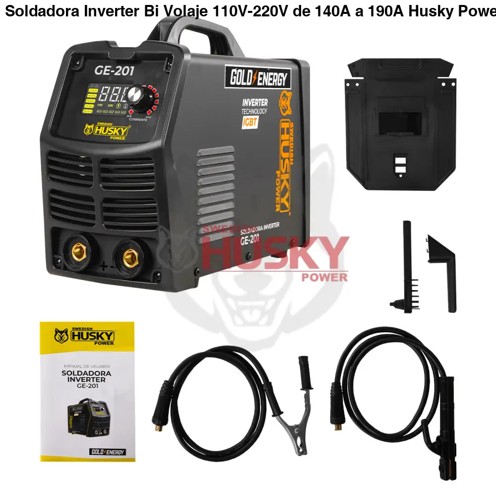 Soldadora Inverter Bi Volaje 110V-220V de 140A a 190A Husky GE-201