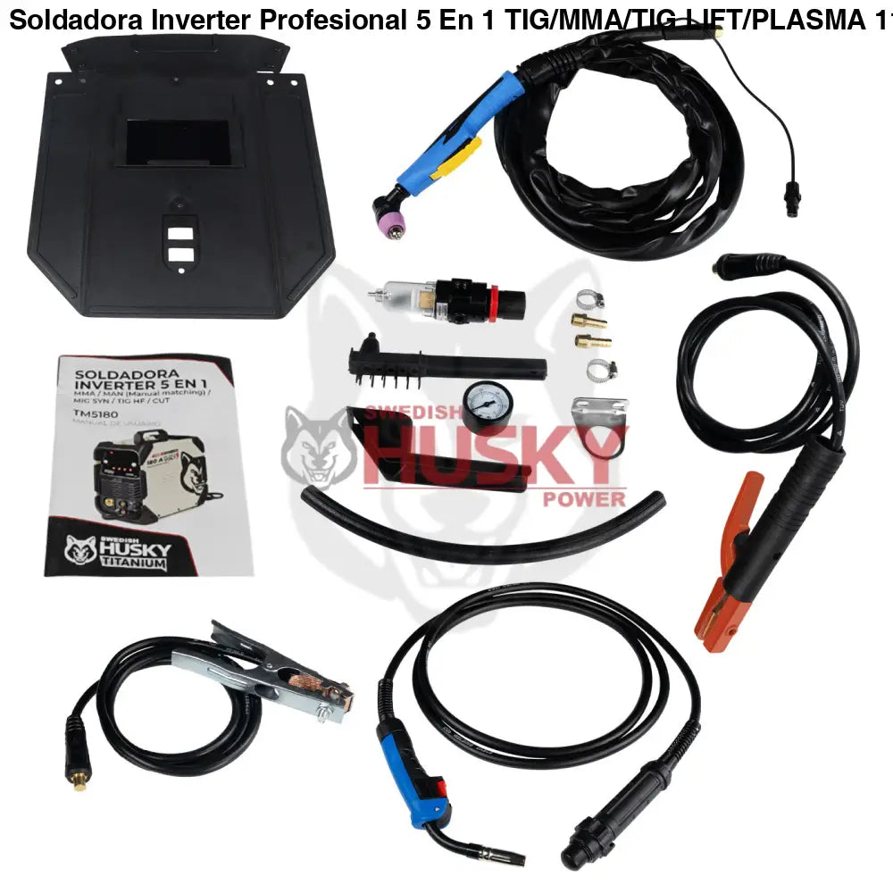 Soldadora Inverter Profesional 5 En 1 TIG/MMA/TIG LIFT/PLASMA 110v/220v SWEDISH HUSKY TITANIUM TM5180