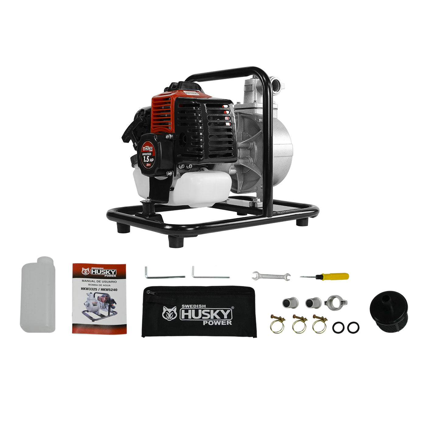 Motobomba A Gasolina 33cc 1.5 Hp Portátil Aucotcebante 2 Tiempos 1"x1" Husky HKW3325