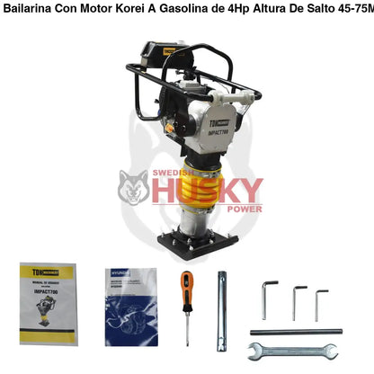 Bailarina Con Motor Korei A Gasolina de 4Hp Altura De Salto  45-75MM 640-680GPM  IMPACT700