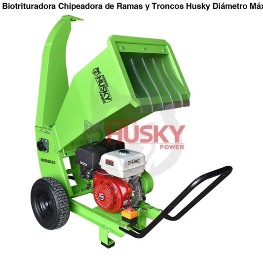 Biotrituradora Chipeadora de Ramas y Troncos Husky Diámetro Máximo de Corte de 4" o 10 cm con Motor a Gasolina 13 hp Husky HKBIO400-HK13