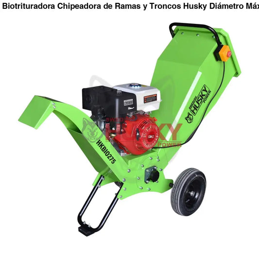 Biotrituradora Chipeadora de Ramas y Troncos Husky Diámetro Máximo de Corte de 3" o 7.5 Cm con Motor a Gasolina 6.5 HP Husky HKBIO275-HK65