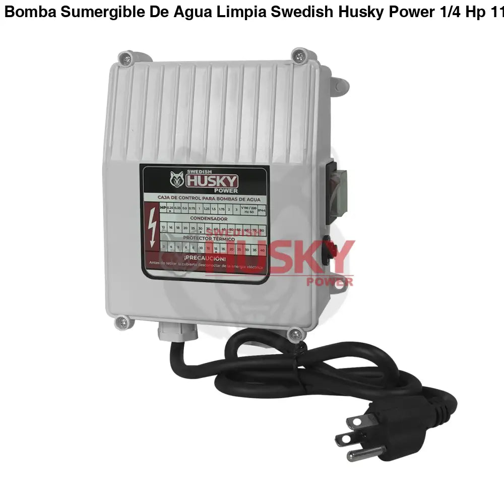 Bomba Sumergible De Agua Limpia Swedish Husky Power 1/4 Hp 110V Para Riego Agrícola FLUX25