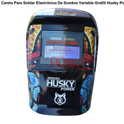 Careta Para Soldar Electrónica De Sombra Variable Grafiti Husky HKC45