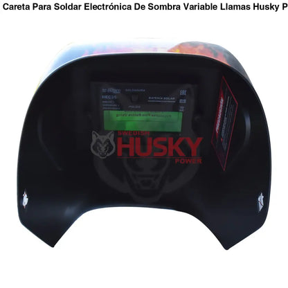 Careta Para Soldar Electrónica De Sombra Variable Llamas Husky HKC35