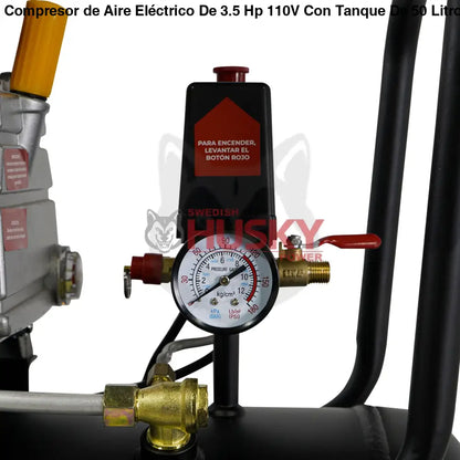 Compresor de Aire Eléctrico De 3.5 Hp 110V Con Tanque De 50 Litros Y 115 Psi Husky HKC50L