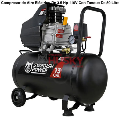 Compresor de Aire Eléctrico De 3.5 Hp 110V Con Tanque De 50 Litros Y 115 Psi Husky HKC50L