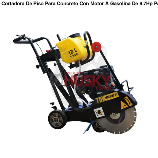 Cortadora De Piso Para Concreto Con Motor A Gasolina De 6.7Hp Para Discos De 14" TDK TDK350-KR67