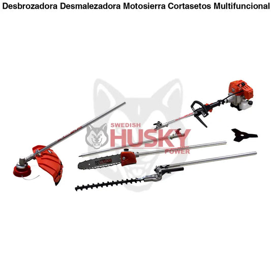 Desbrozadora Desmalezadora Motosierra Cortasetos Multifuncional Con Extension 2 Tiempos 52cc 2.5Hp Husky HKM5226E