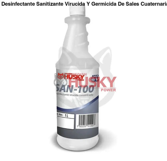 Desinfectante Sanitizante Virucida Y Germicida De Sales Cuaternarias de Amonio De Quinta (5ta) Generación SAN-100 1 Litro (L)