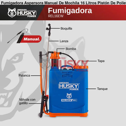 Fumigadora Aspersora Manual Husky REL16EW – 16 Litros
